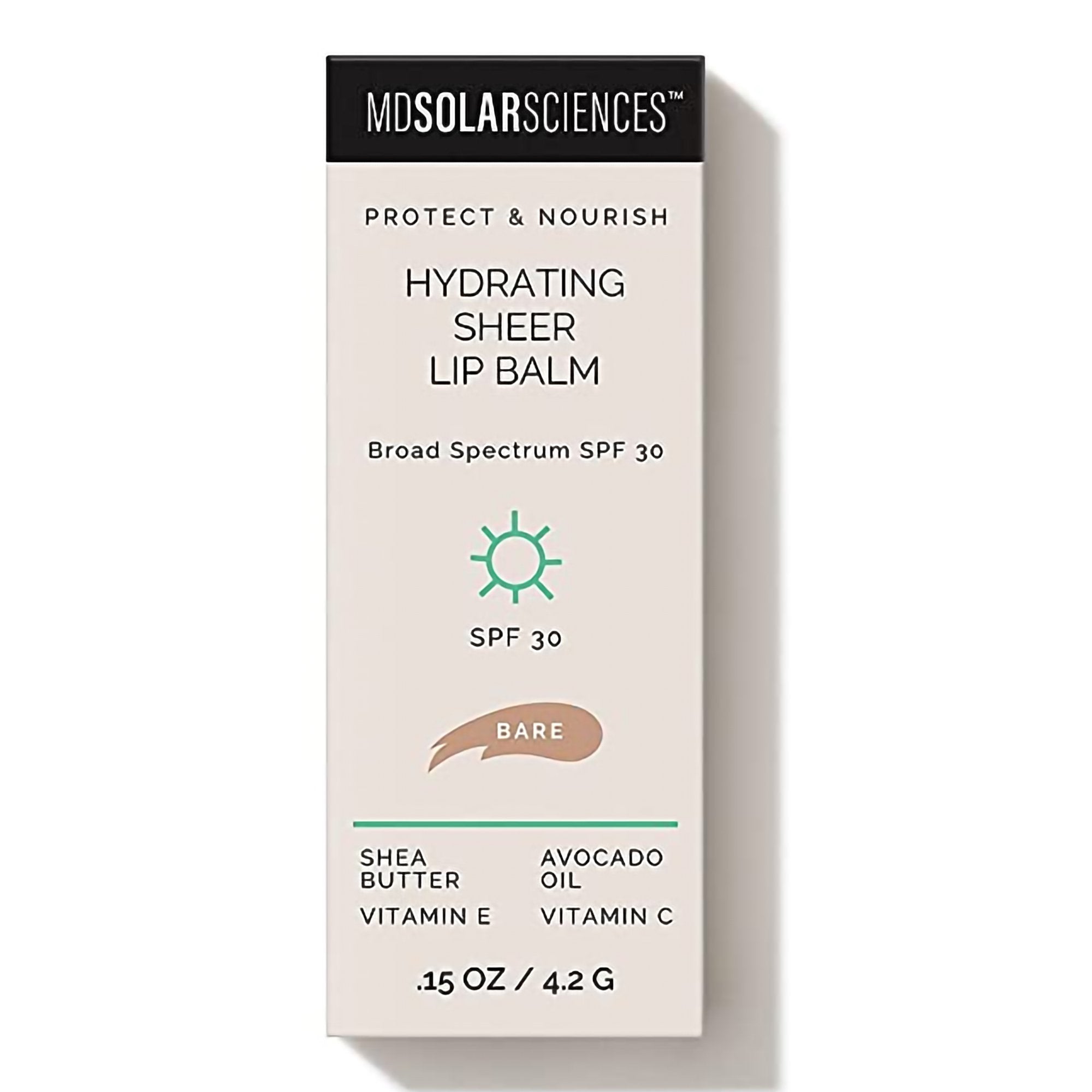 Tinted Lip Balm with Sunscreen MDSolarsciences Hydrating Sheer SPF 30 0.15 oz. Tube, Packaging Type- Case