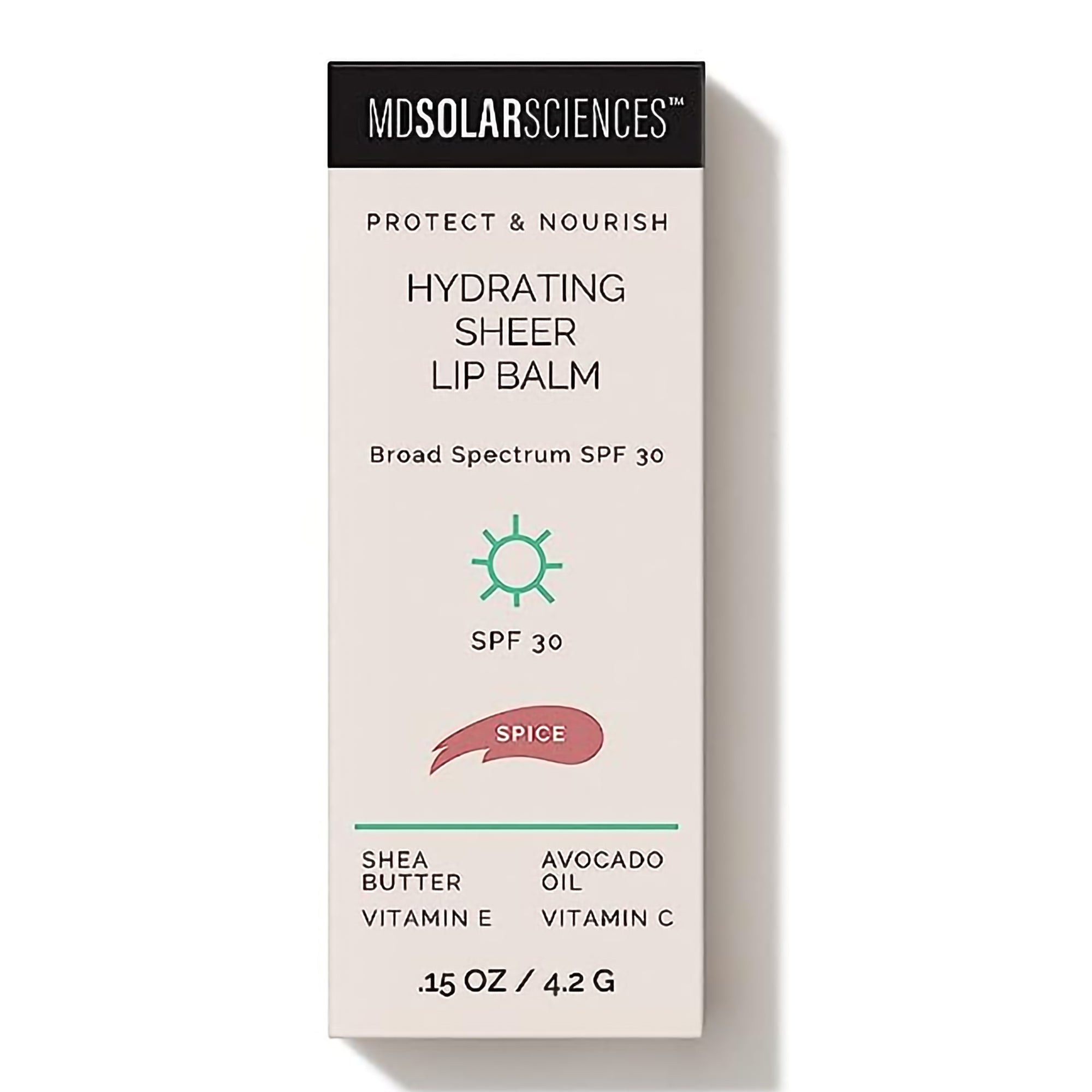 Tinted Lip Balm with Sunscreen MDSolarsciences Hydrating Sheer SPF 30 0.15 oz. Tube,Packaging Type- Each