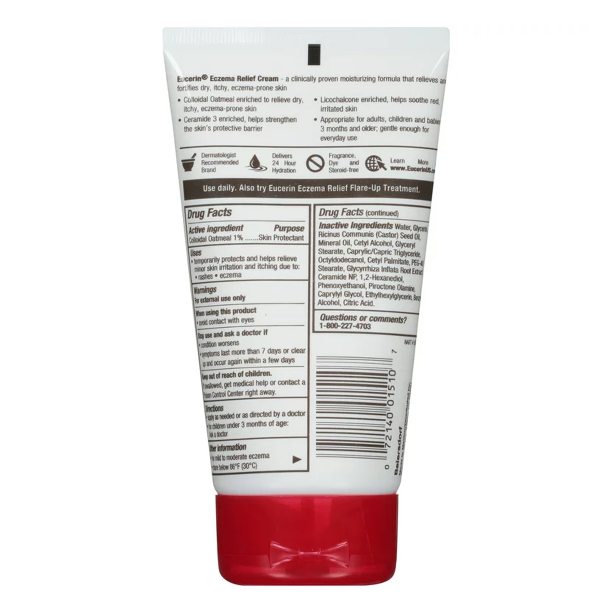 Eczema Cream Eucerin Eczema Relief 5 oz. Tube Unscented Cream,Packaging Type- Each
