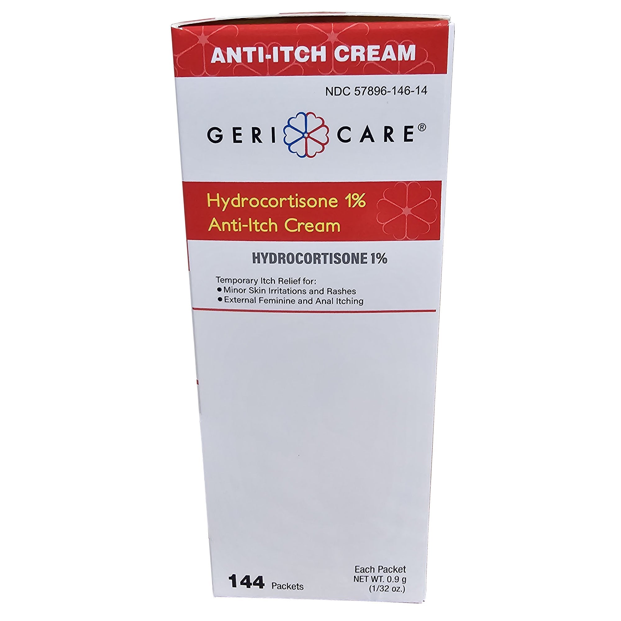 Itch Relief Geri-Care 1% Strength Cream 144 Per Box Individual Packet, Packaging Type- Case