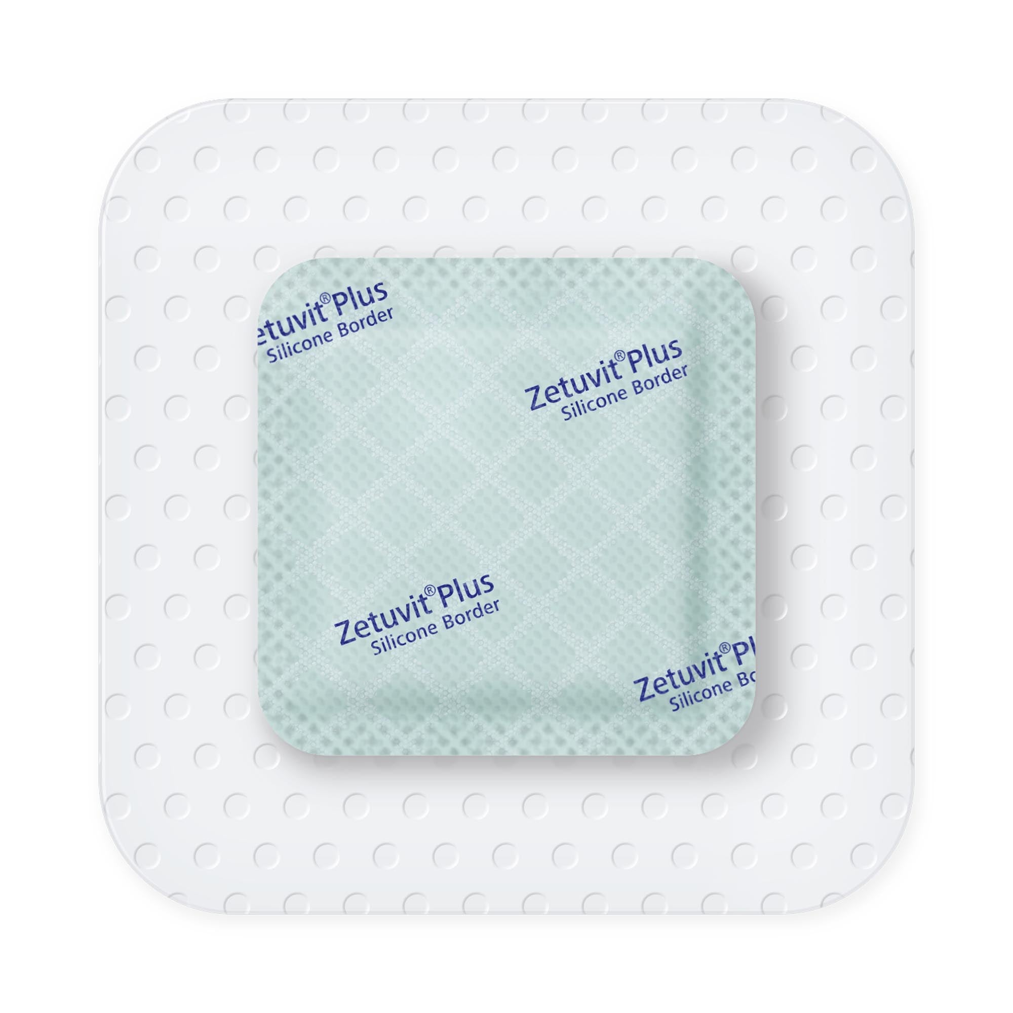 Super Absorbent Dressing Zetuvit Plus Silicone Border Silicone Adhesive 3 X 3 Inch Square
