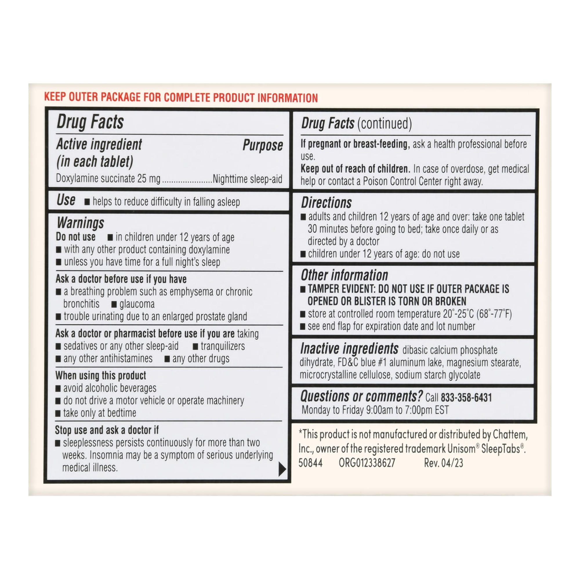 Sleep Aid Foster & Thrive 32 per Box Tablet 25 mg Strength, Packaging Type- Box