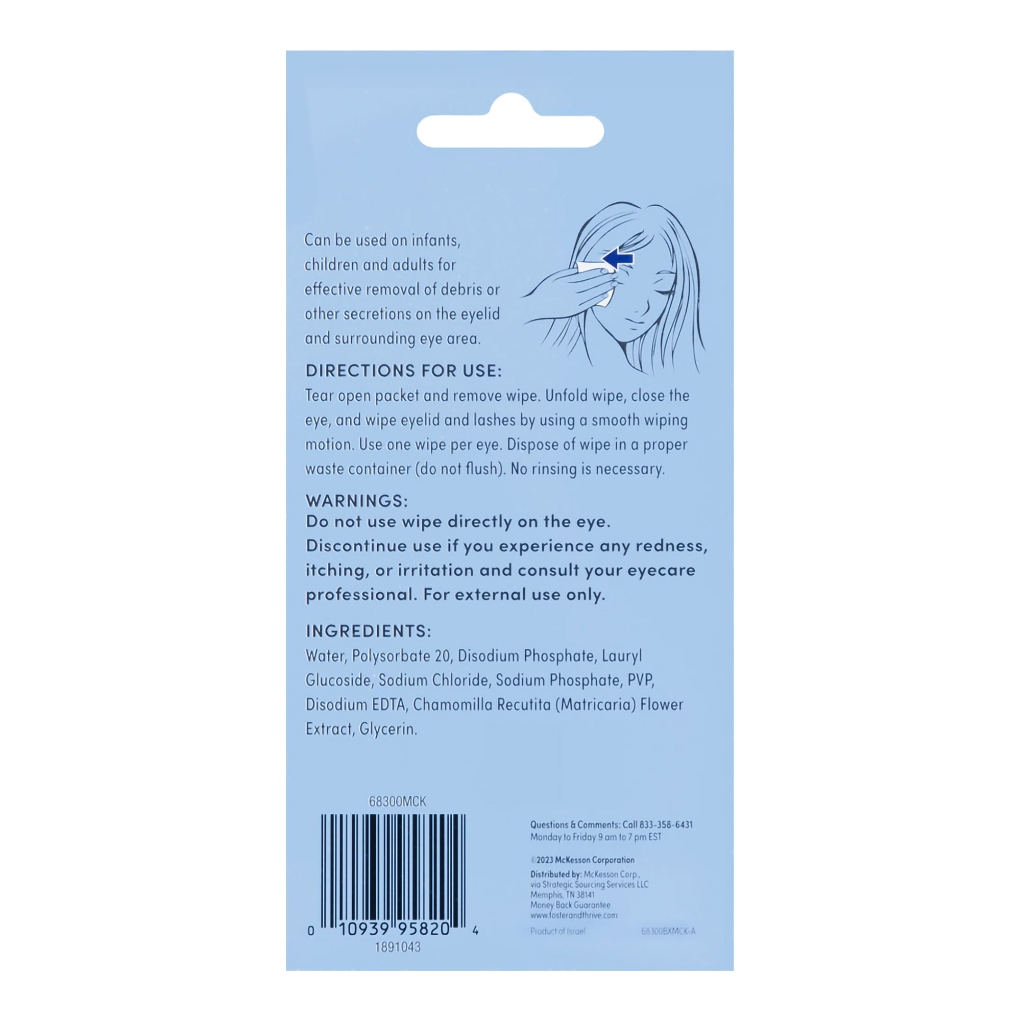 Eyelid Cleanser Foster & Thrive 30 per Box Wipe, Packaging Type- Box