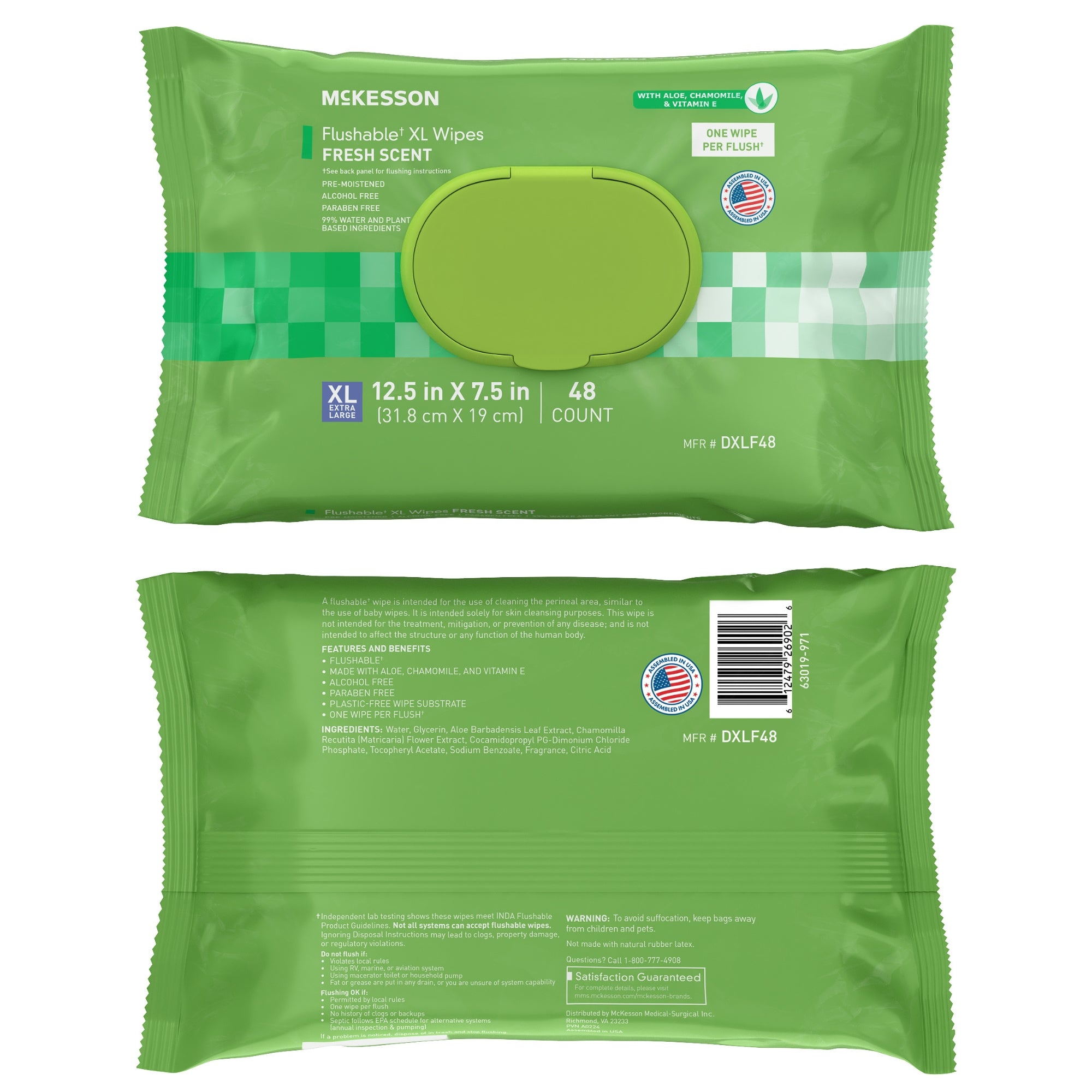 Flushable Personal Wipe McKesson Soft Pack Scented 48 Count | 12PK/Case