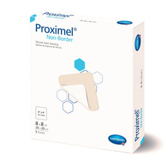 Foam Dressing Proximel Non-Border 8 X 8 Inch Without Border Waterproof Backing Silicone Face Square Sterile,Packaging Type- Box