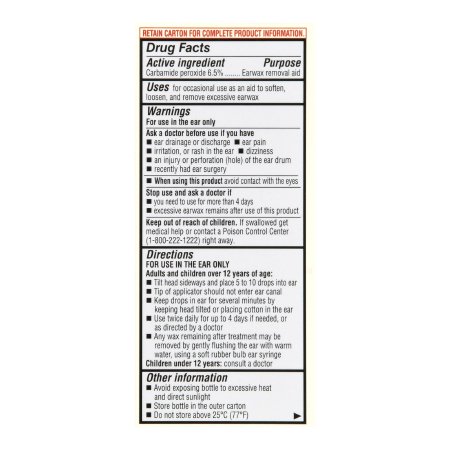 Ear Wax Remover Foster & Thrive 0.5 oz. Otic Drops 6.5% Strength Carbamide Peroxide,Packaging Type- Each