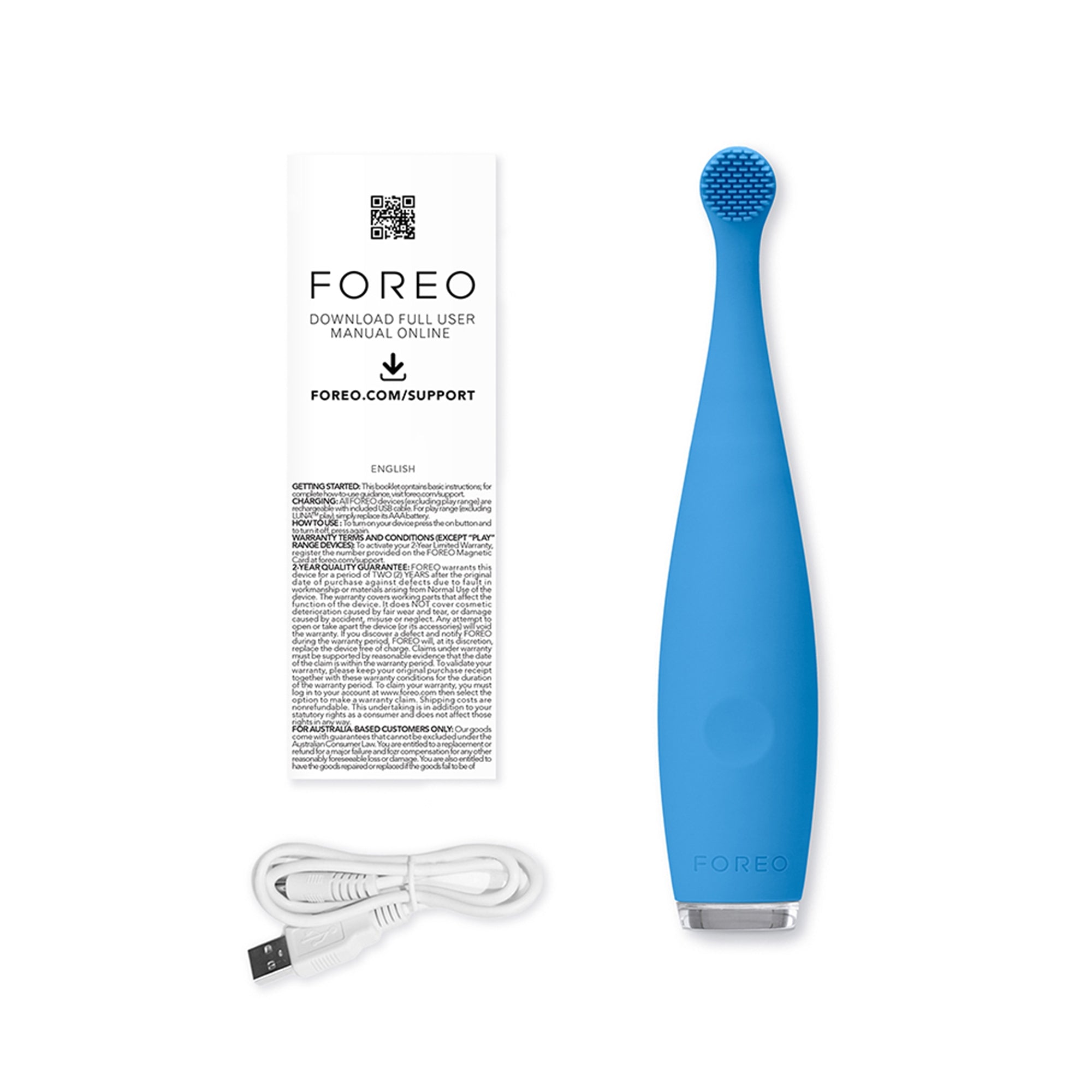 Sonic Toothbrush ISSA baby Bubble Blue Dino Ages Birth to 4 Years Silicone,Packaging Type- Each