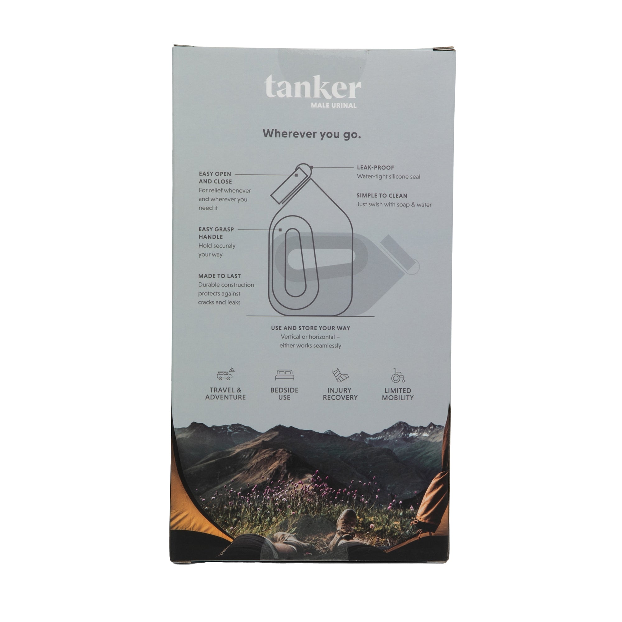 Male Urinal Tanker 44 oz. With Closure Single Patient Use