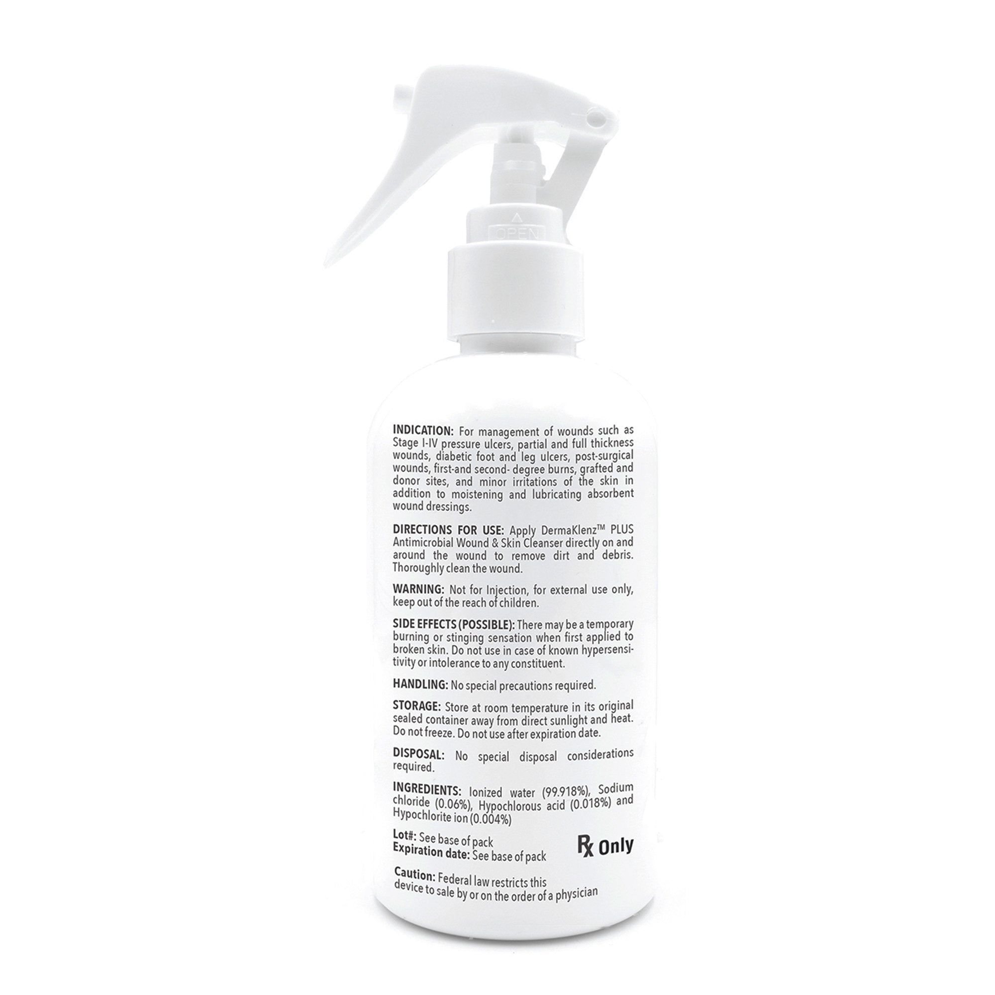 Wound Cleanser DermaKlenz Plus 8 oz. Spray Bottle NonSterile Antimicrobial,Packaging Type- Each