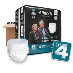 Attends Premier Absorbent Underwear – Medium, Heavy Overnight Absorbency