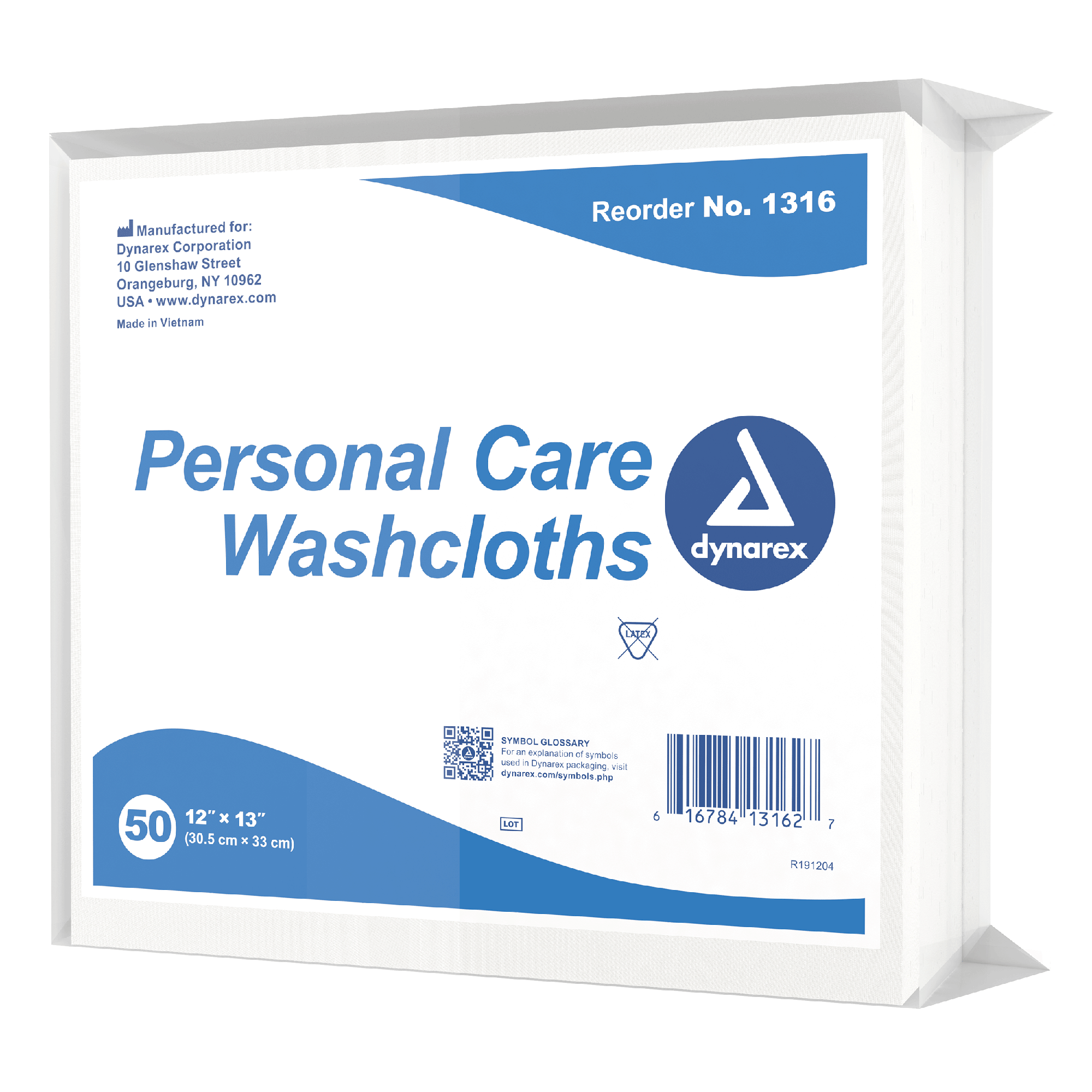 Dynarex Personal Cleansing Washcloths (Dry Wipes)