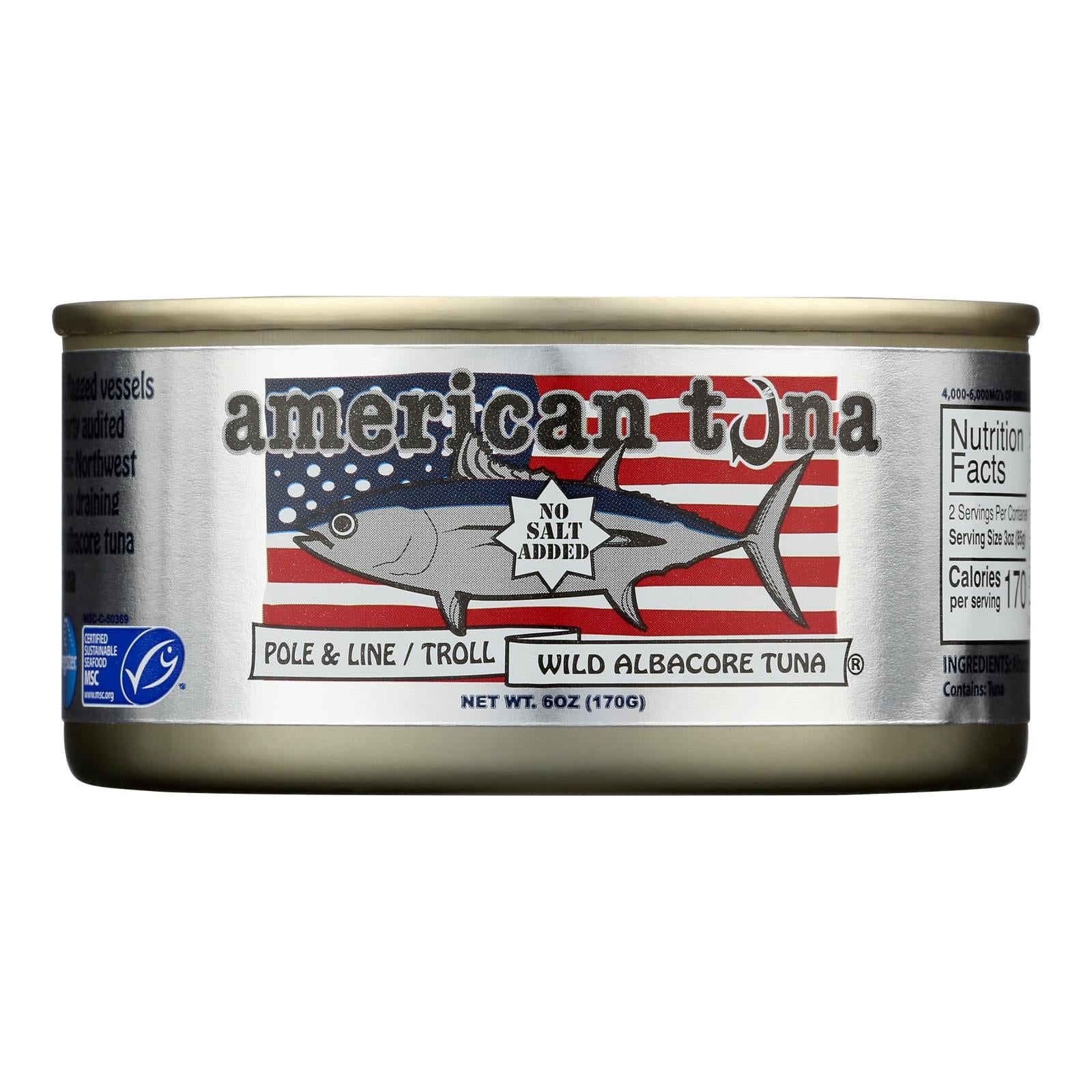 American Tuna - Tuna Wild Albacore No Salt - Case Of 12-5 Ounces - All Care Store