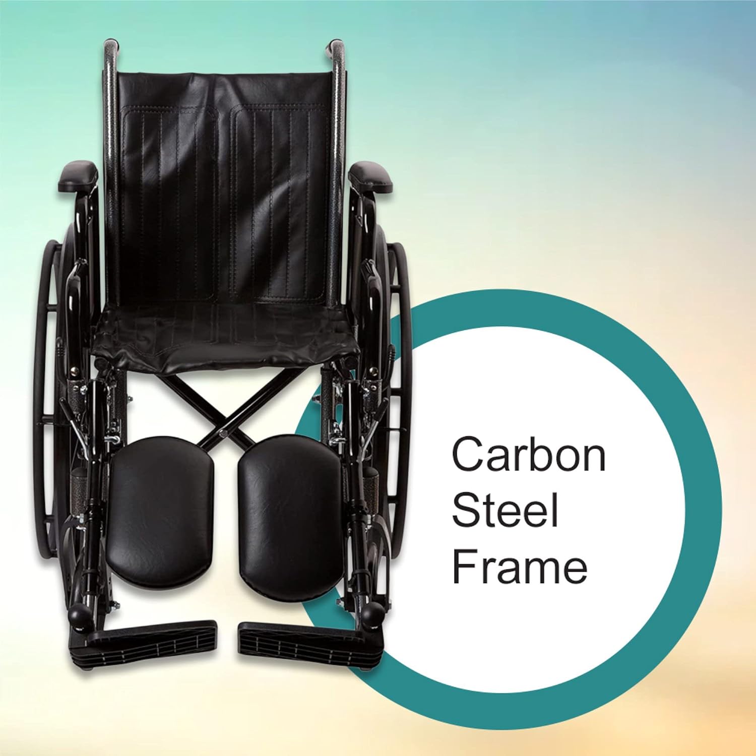 Wheelchair McKesson Dual Axle Desk Length Arm Swing-Away Elevating Legrest Black Upholstery 16 Inch Seat Width Adult 250 lbs. Weight Capacity, Packaging Type- Each