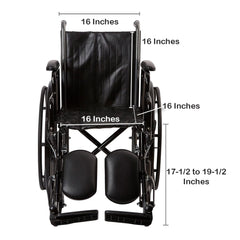 McKesson dual axle wheelchair, 16 inch seat — product photo 3