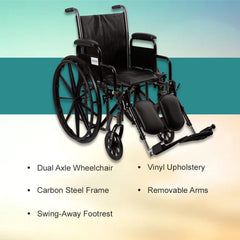 McKesson dual axle wheelchair, 16 inch seat — product photo 4