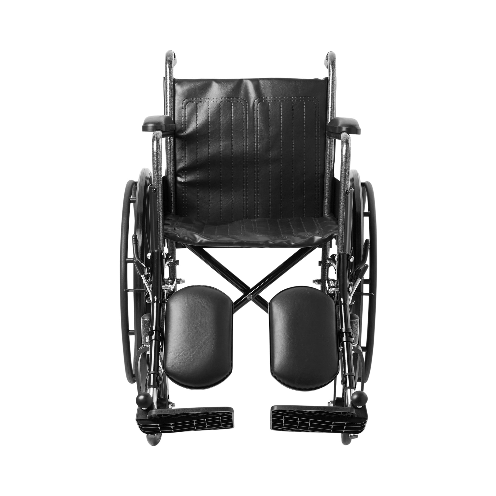 Wheelchair McKesson Dual Axle Full Length Arm Swing-Away Elevating Legrest Black Upholstery 18 Inch Seat Width Adult 300 lbs. Weight Capacity, Packaging Type- Each