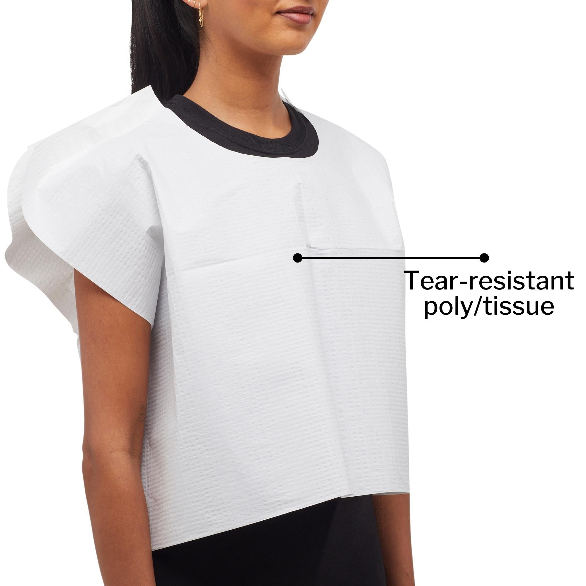 Exam Cape McKesson White Front / Back Opening Without Closure Unisex, Packaging Type- Case