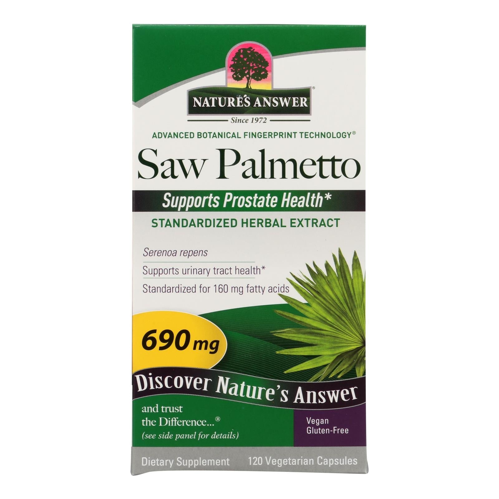 Nature's Answer - Extracto de bayas de saw palmetto - 120 cápsulas vegetales