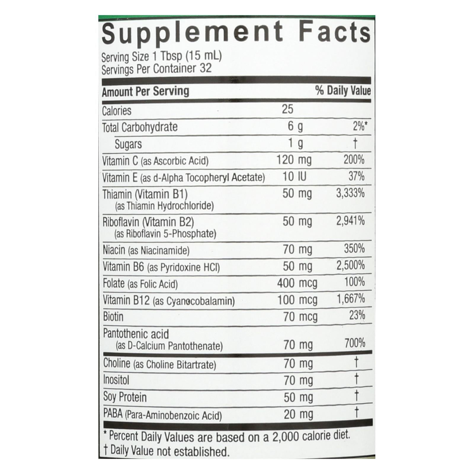 Nature's Answer Liquid Vitamin B complex 16 Fl Oz All Care Store