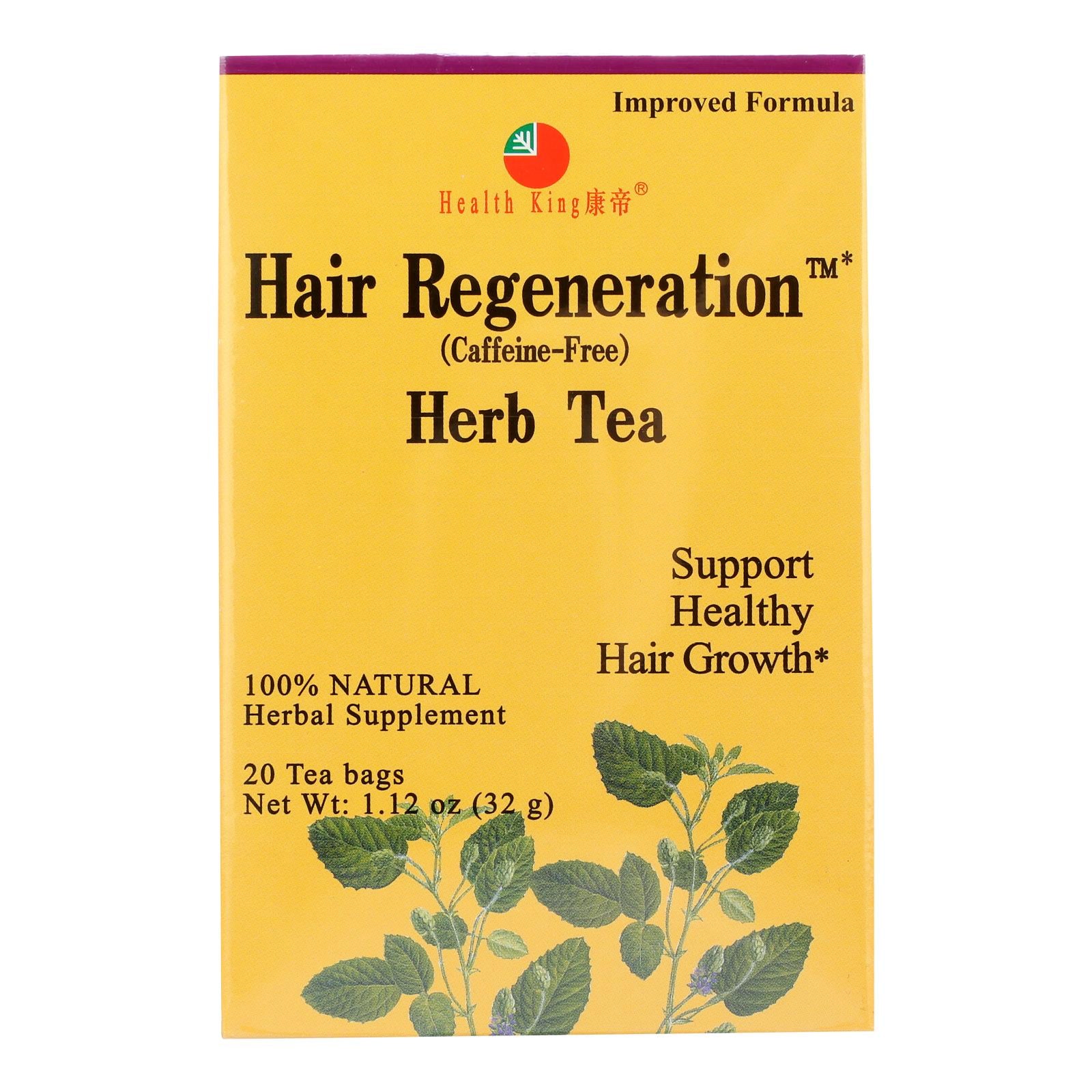 Té de hierbas para la regeneración capilar Health King - 20 bolsitas