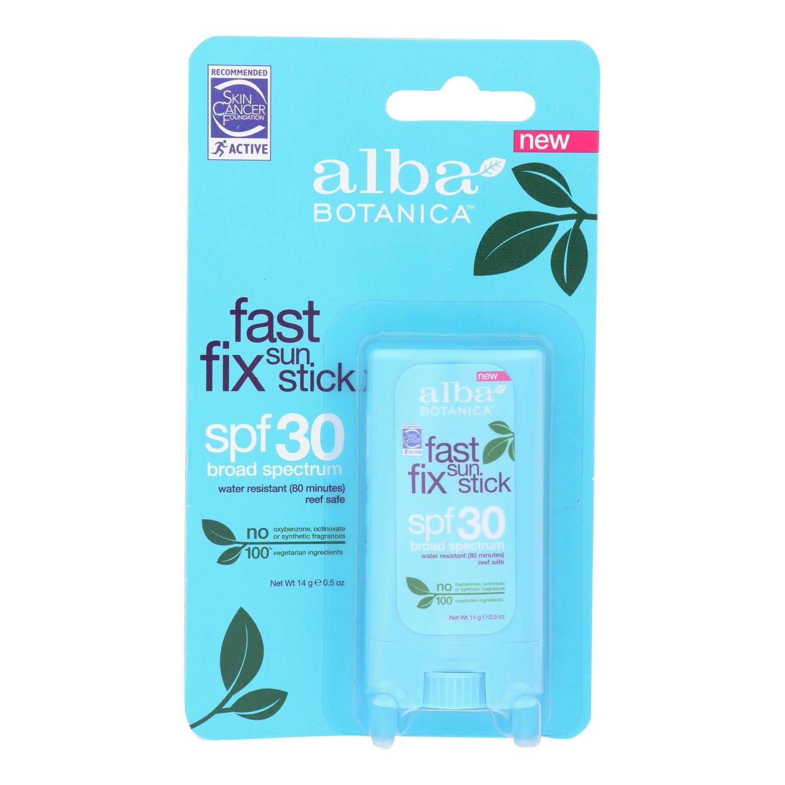 Alba Botanica - Protector solar - FPS 30 de amplio espectro - Caja de 1 - 0.5 oz.