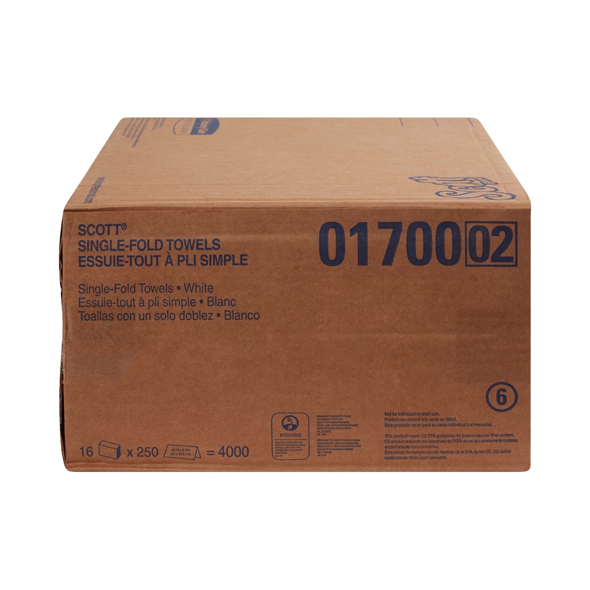 Paper Towel Scott Single-Fold 9-3/10 X 10-1/2 Inch | 16PK/Case