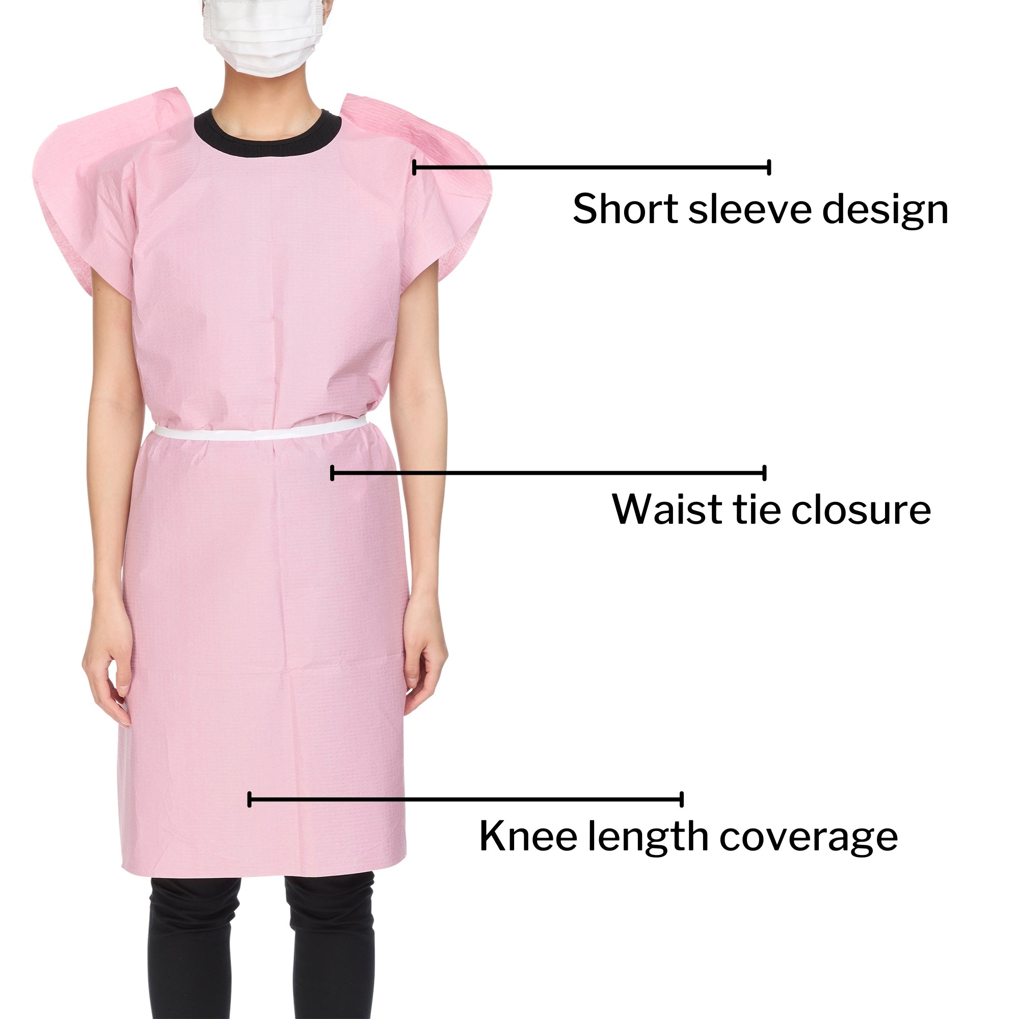 Patient Exam Gown McKesson One Size Fits Most Mauve Disposable, Packaging Type- Case