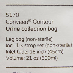 Urinary Leg Bag Conveen Security+ Anti-Reflux Valve NonSterile 600 mL Polyethylene / Flocked | 10/Box