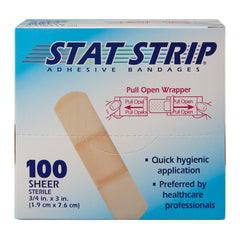 Adhesive Strip American White Cross Stat Strip 3/4 X 3 Inch Plastic Rectangle Tan Sterile, Packaging Type- Case