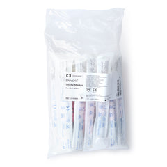 Medical Utility Marker with Labels Devon Permanent Black Ink Sterile Full Size Fine Tip,Packaging Type- Box