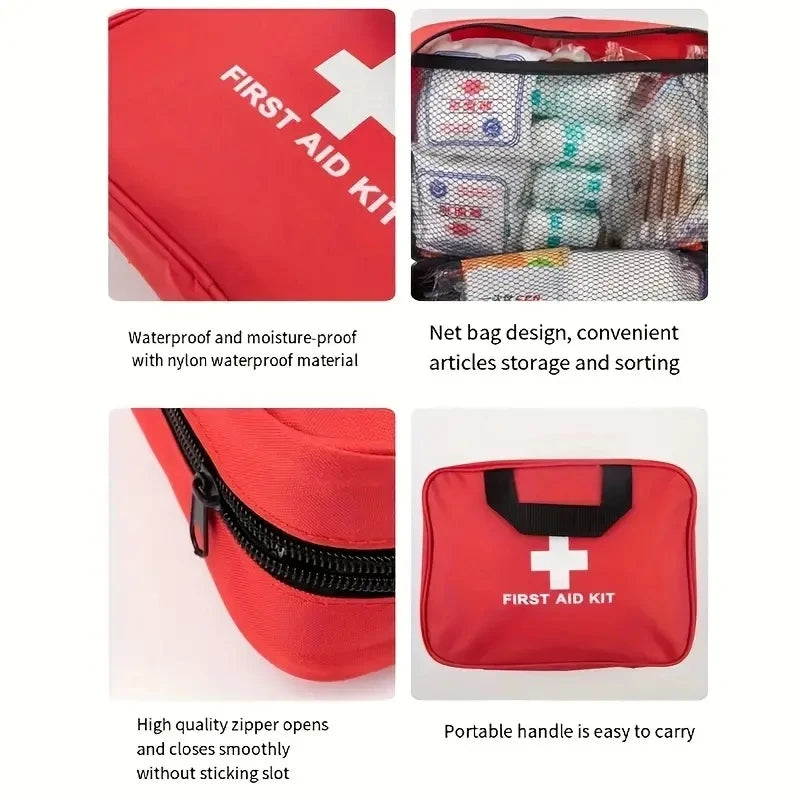 184Pcs First Aid Kit Multi Purpose Emergency Medical Suppliesportable Medical Bag for Outdoor Hiking Camping and More