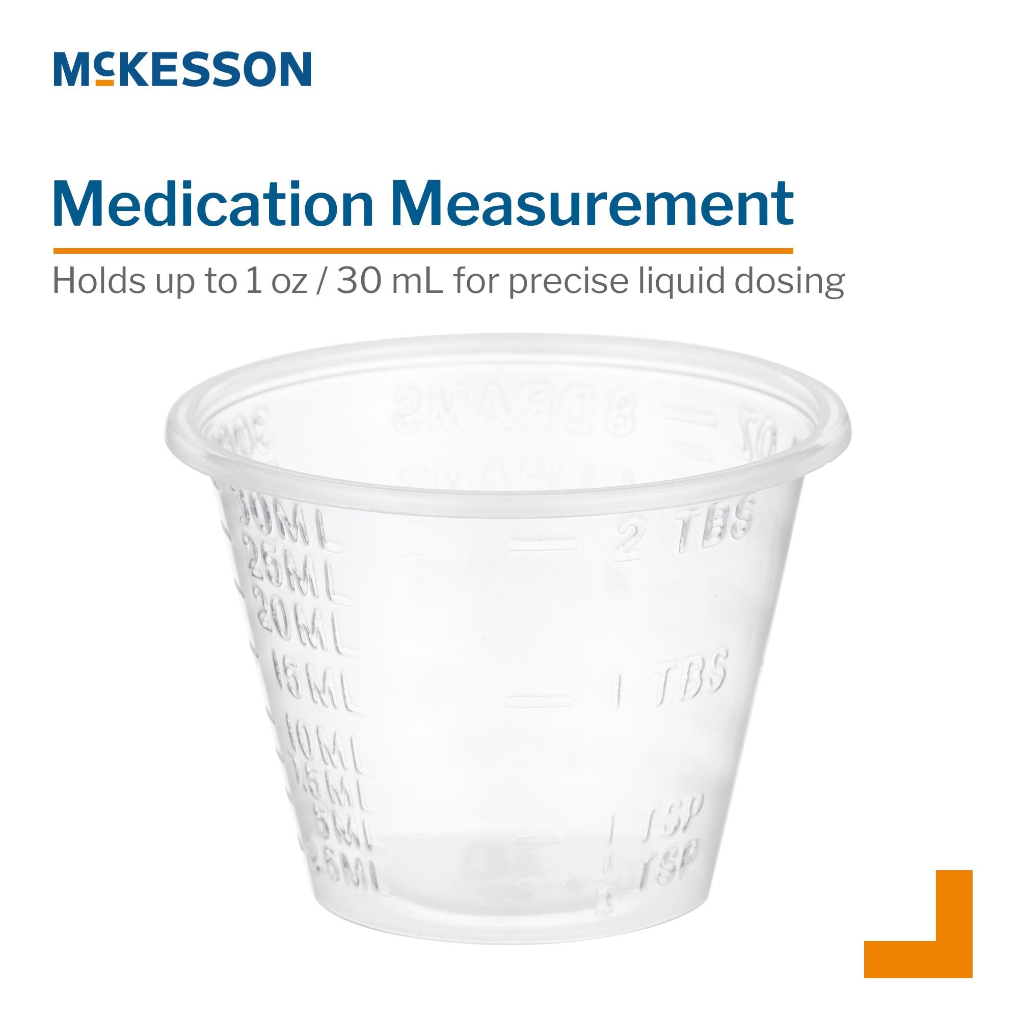 Medicine Cup McKesson 1 oz. Clear Plastic Disposable NonSterile | (100/SL)