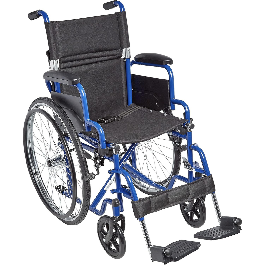 Ziggo Lightweight Wheelchair with flip-back, padded desk-length armrests, 250 lbs Weight Capacity ,ZG1600