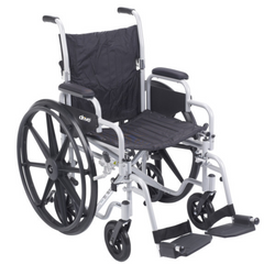 wheelchair transport combo chair detailed side view with large rear wheels