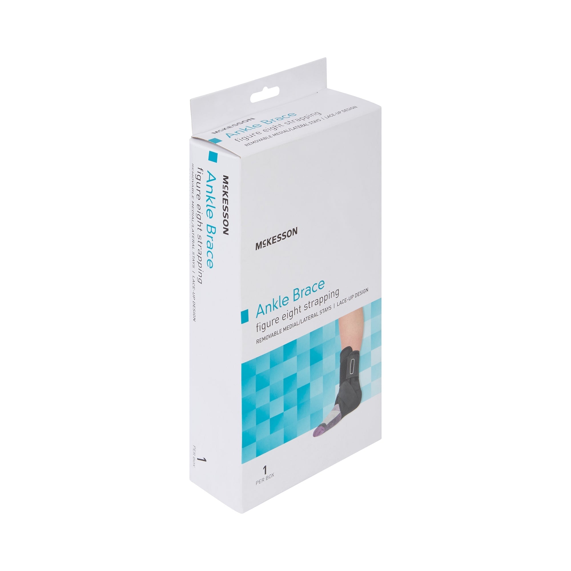 Ankle Brace McKesson Large Lace-Up / Figure-8 Strap / Hook and Loop Closure Foot, Packaging Type- Each