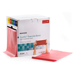 Exercise Resistance Band CanDo Red 5 Inch X 50 Yard Light Resistance, Packaging Type- Box