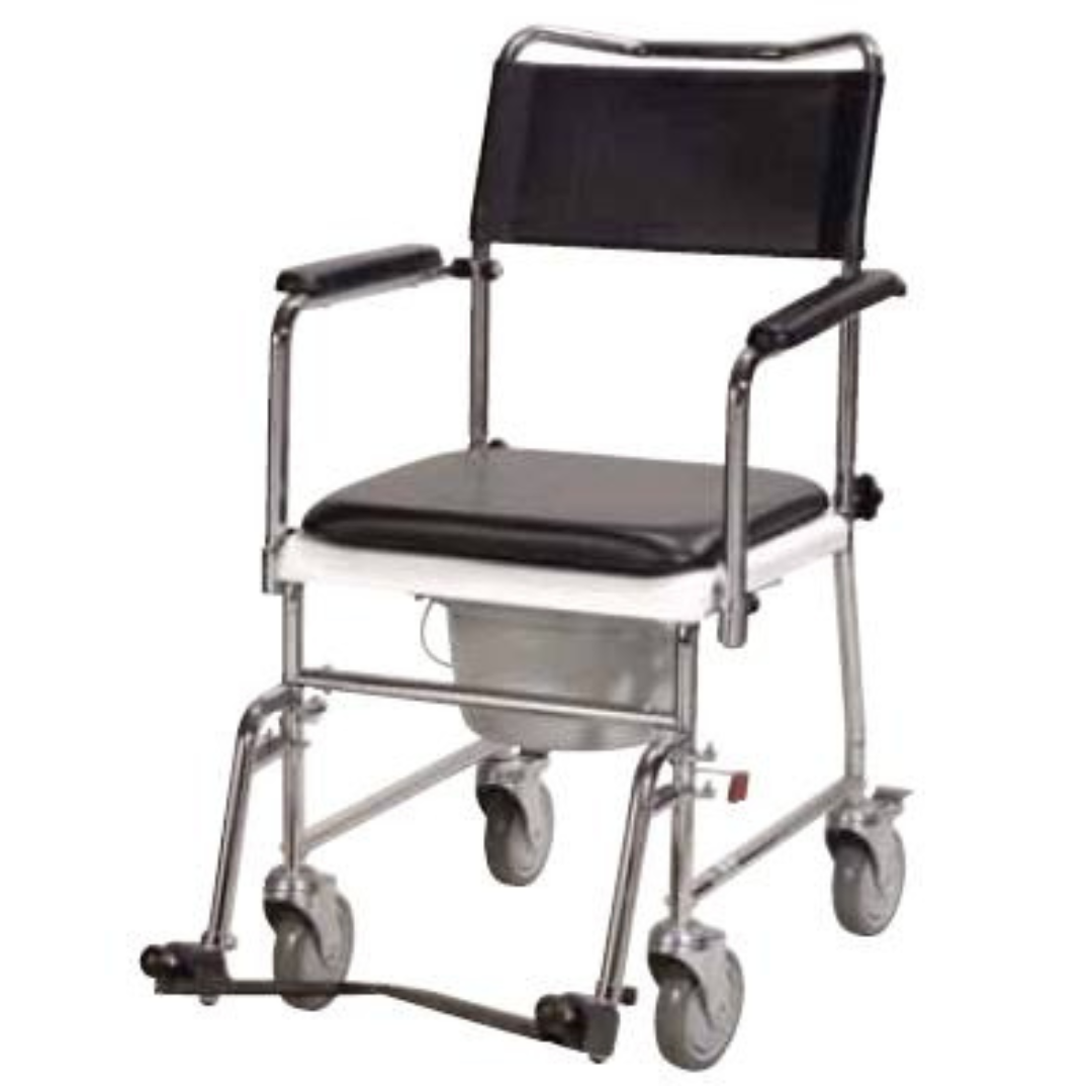 Drive With Commode Open Drop arm assembled Wheelchair with Swing away and detachable footrests ,350 lbs Weight Capacity ,18"*17" ,10960A