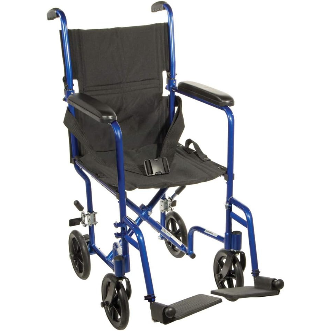 Drive Medical Wheelchair Transport Lightweight Blue 17