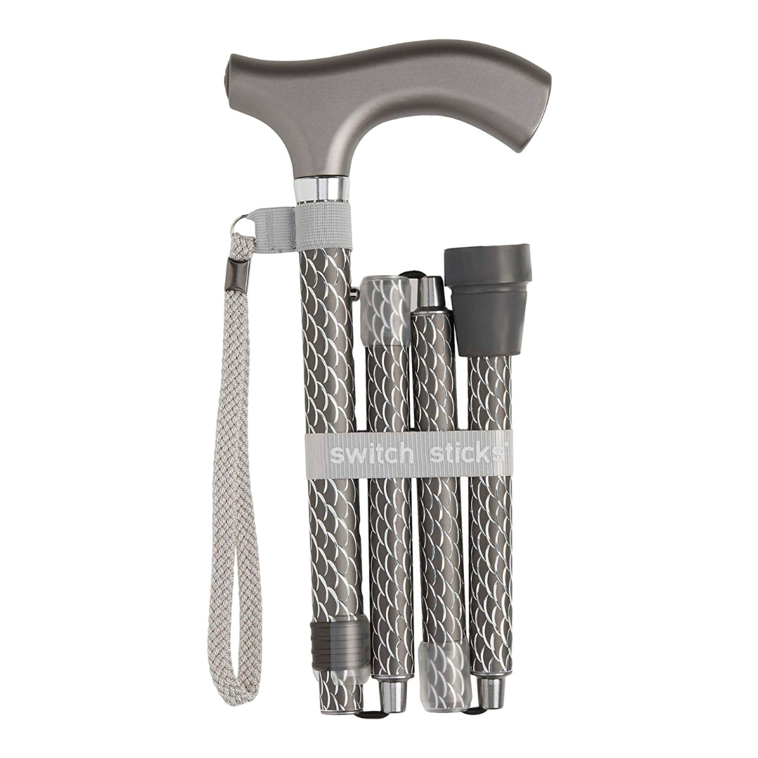 Folding Cane Switch Sticks® Aluminum 32 to 37 Inch Height Graphite