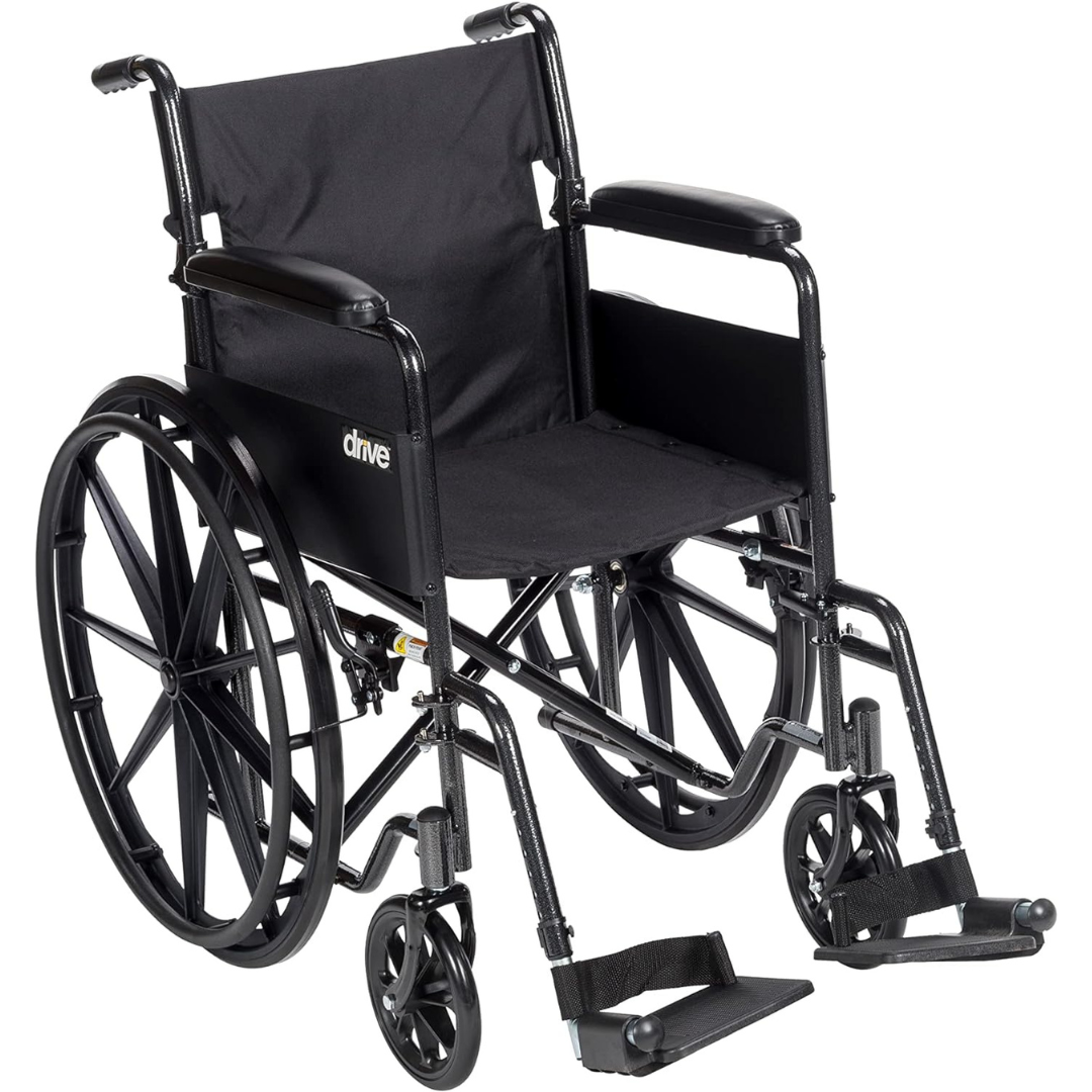 Wheelchair 18 W/fixed Full Arms & Swingaway Det Footrests All Care Store