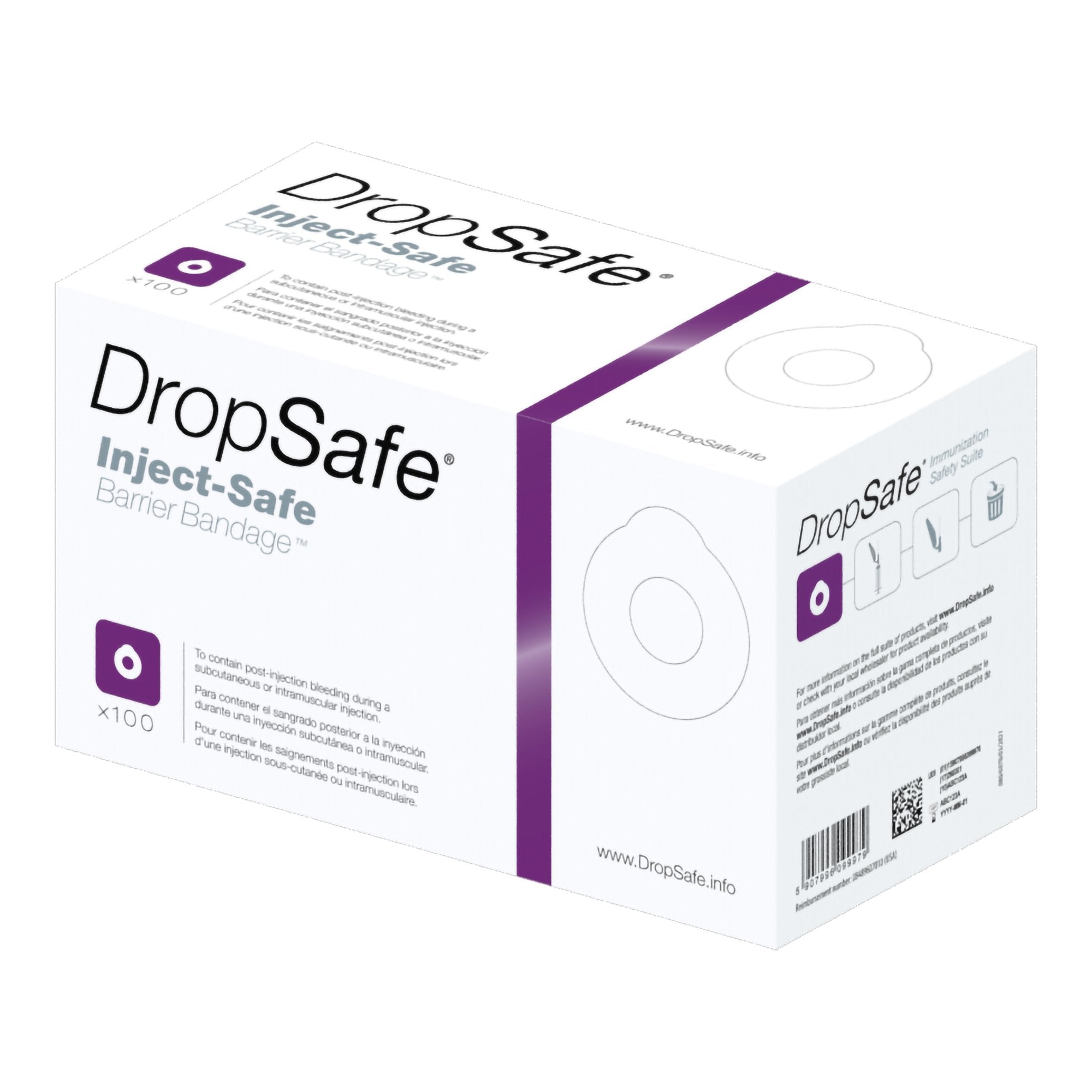Pre-Injection Adhesive Strip DropSafe 1-3/8 Inch Diameter Film / Foam Round White Sterile