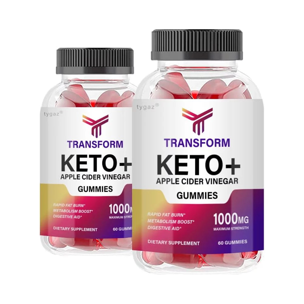 (2 Pack) Transform Keto+   Transform Keto+ ACV Gummies Aid Digestive Health.