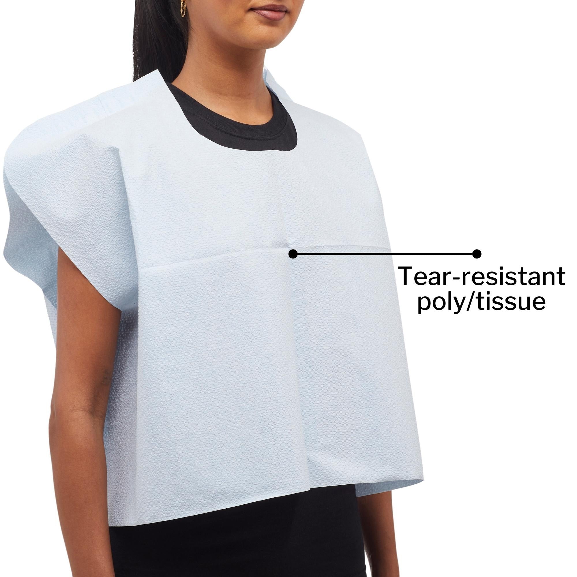 Exam Cape McKesson Blue Front / Back Opening Without Closure Unisex, Packaging Type- Case