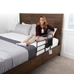 Wonder EZ Adjust Bed Rail, Brown - 18x20-30x20 (LWH) | Adjustable Safety Bed Rail for Enhanced Stability & Security | Ideal for Seniors & Kids