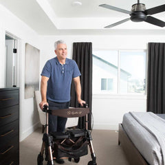 Elite Travel Rollator HD - Lightweight, portable walker with adjustable height, durable frame, and easy-to-use brakes for enhanced mobility and comfort. Perfect for on-the-go support!