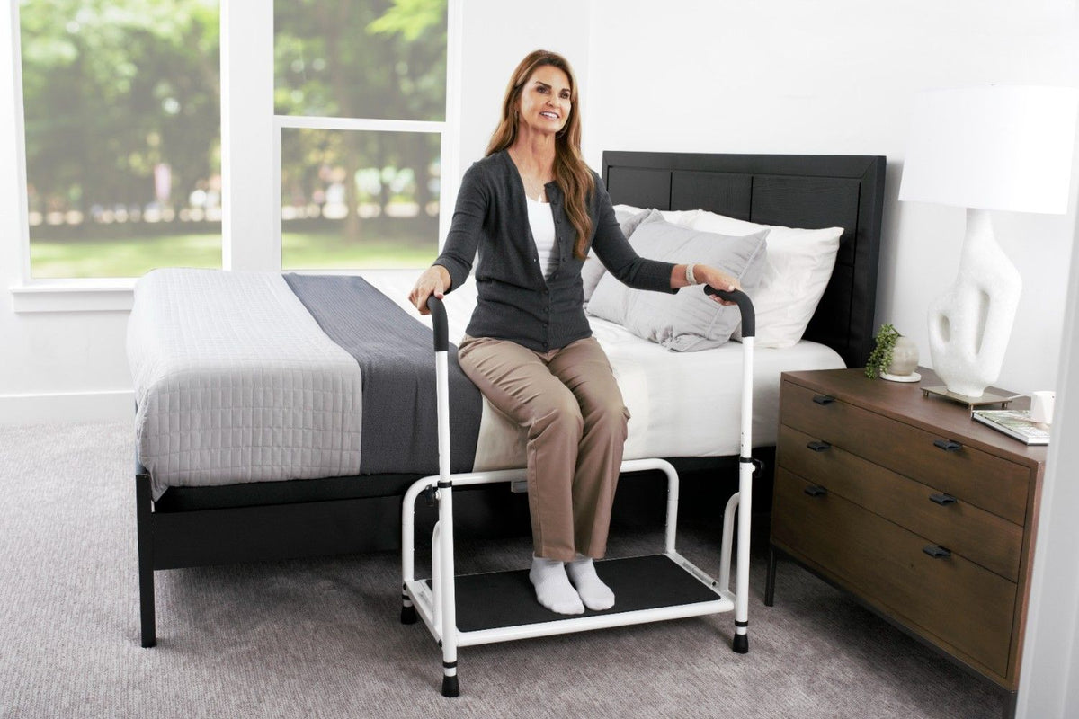 Stander Step Stool - Black | Safe & Sturdy Non-Slip Design for Easy Access | Perfect for Home & Office Use | Lightweight & Portable Convenience