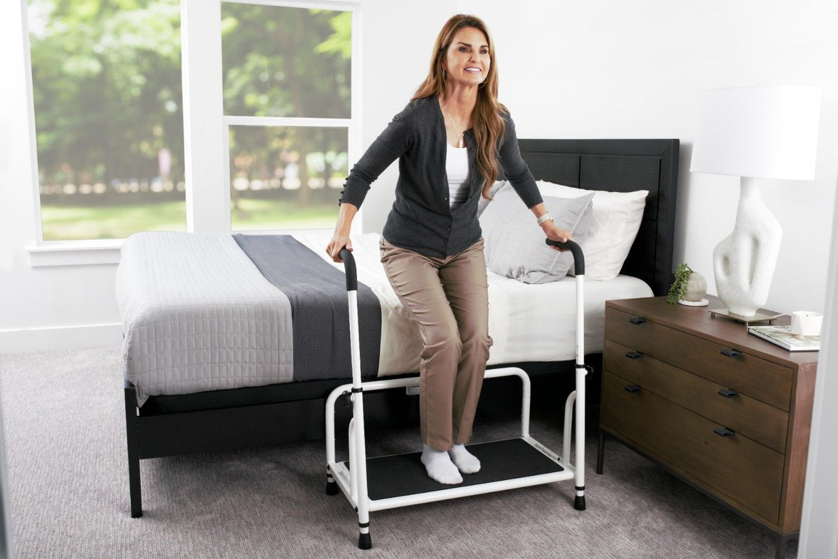 Stander Step Stool - Black | Safe & Sturdy Non-Slip Design for Easy Access | Perfect for Home & Office Use | Lightweight & Portable Convenience