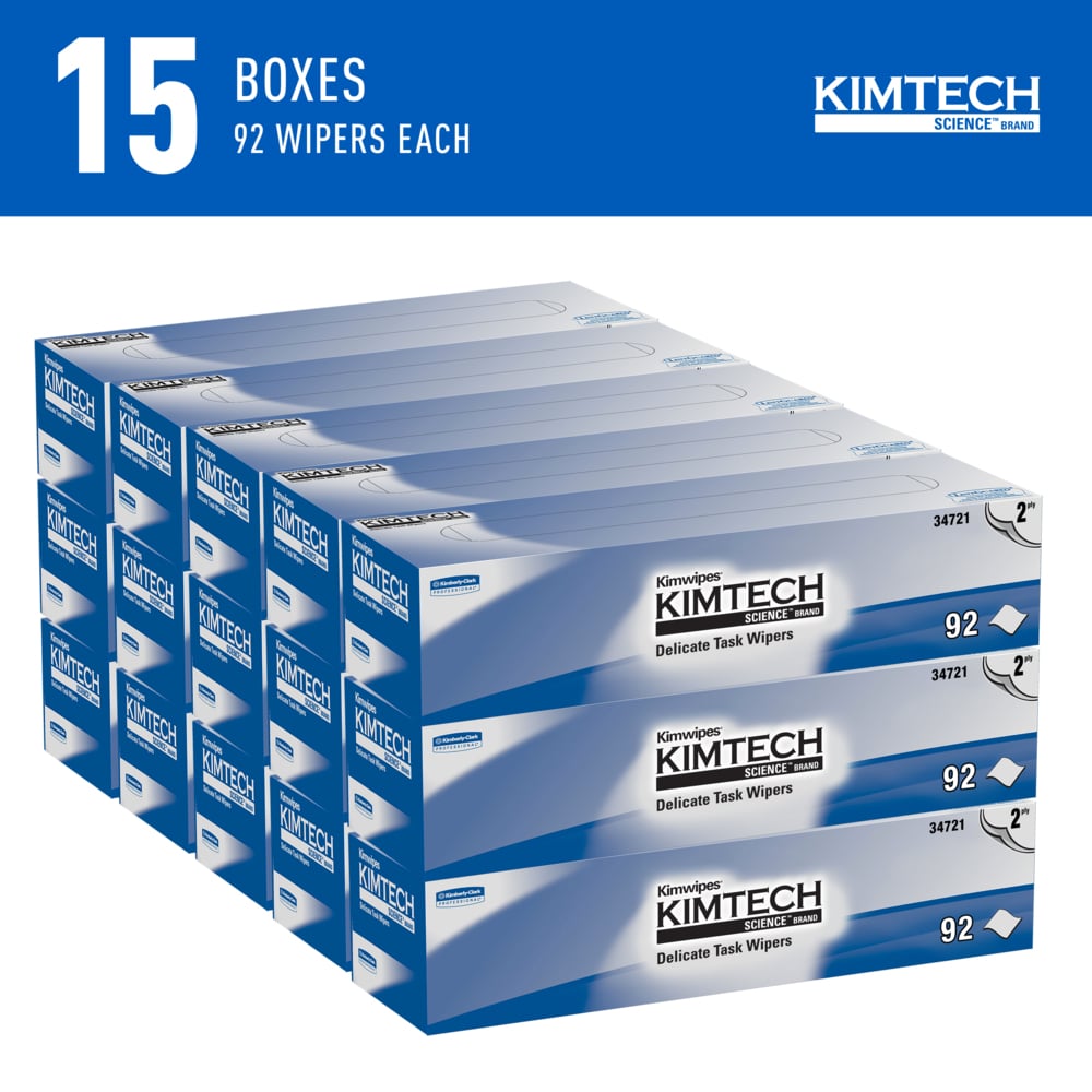 Toallitas para tareas delicadas Kimtech Science Kimwipes, papel de seda blanco ligero, no estéril, de 2 capas, desechables, 14-7/10 x 16-3/5 pulgadas