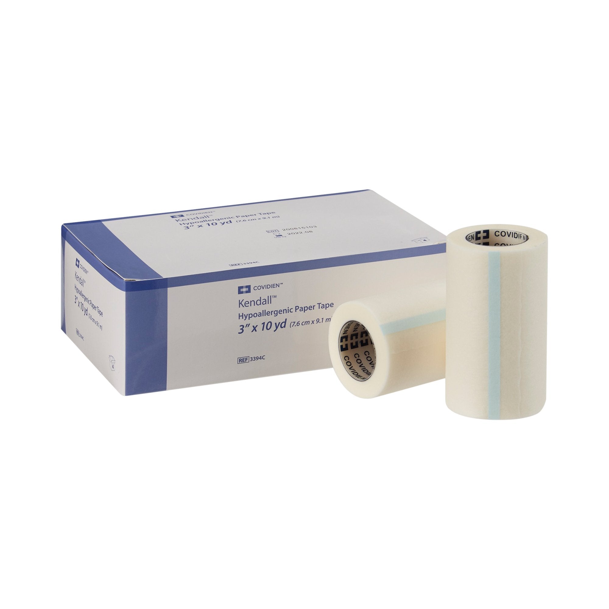 Hypoallergenic Medical Tape Kendall Hypoallergenic White 3 Inch X 10 Yard Paper NonSterile