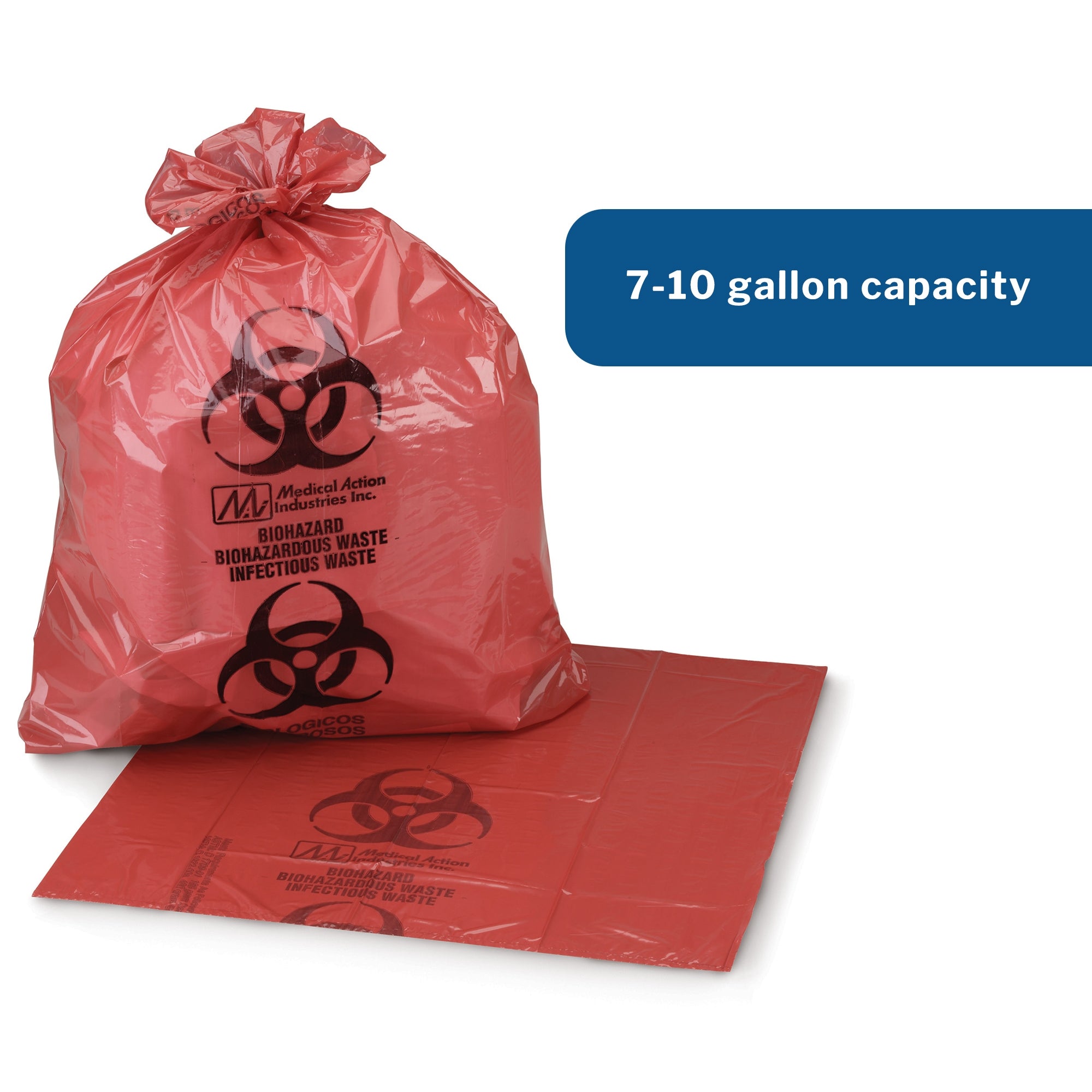 Infectious Waste Bag McKesson 7 to 10 gal. Red Bag Polymer Film 24 X 24 Inch, Packaging Type- Case